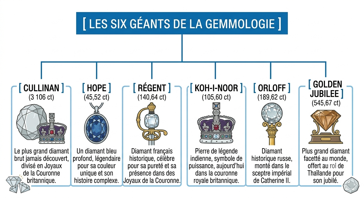 Les 6 géants de la gemmologie