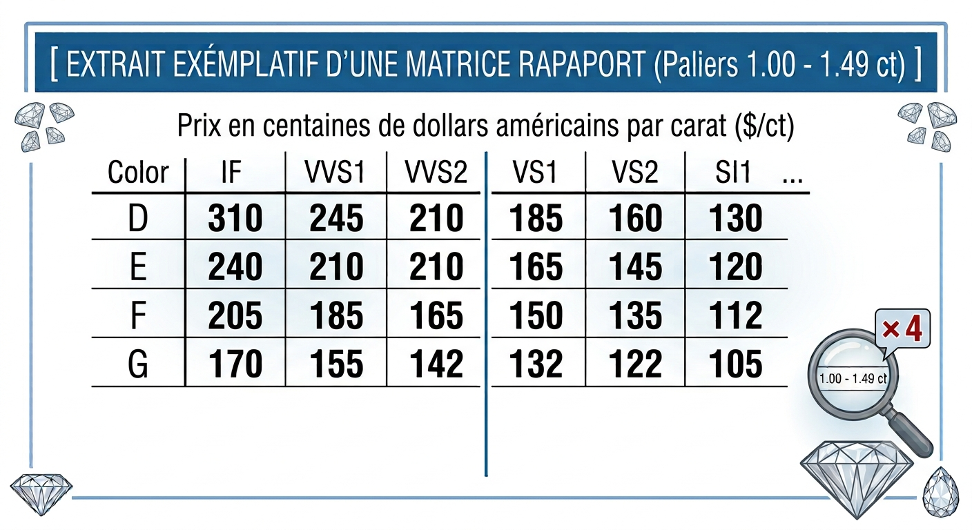 Extrait exemplatif d'une matrice Rapaport